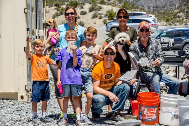 big family at the quarry